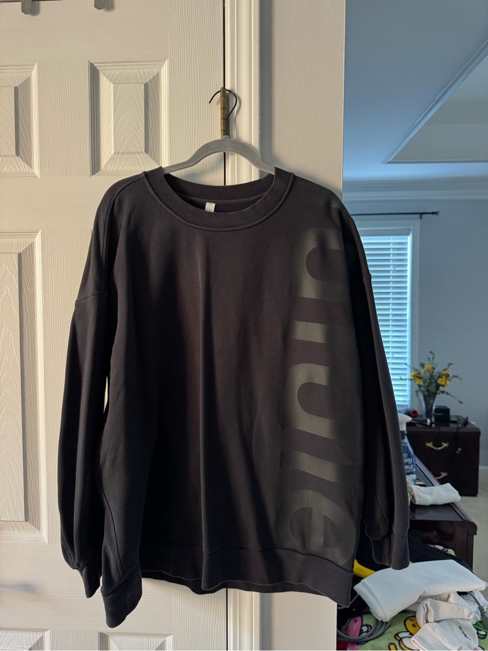 lululemon athletica Black Crewneck Pullover with Subtle Logo
